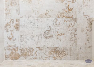 Decorative patterned shower tile detail in Mullica Hill bathroom remodel